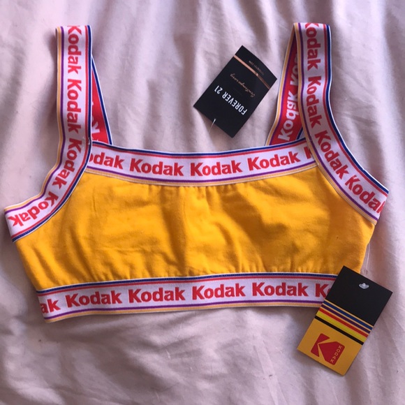 Forever 21 Tops Nwt Kodak X Yellow Logo Cami Sports Bra Poshmark